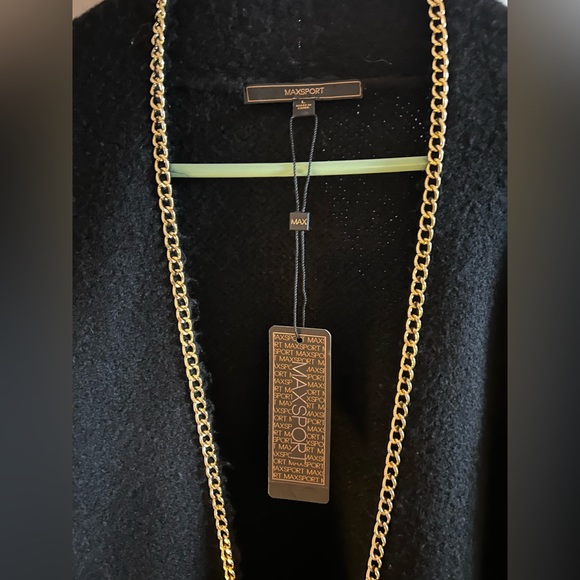 *NEW* Max Sport LA sweater jacket. Black with gold trim. US L. - Picture 2 of 5